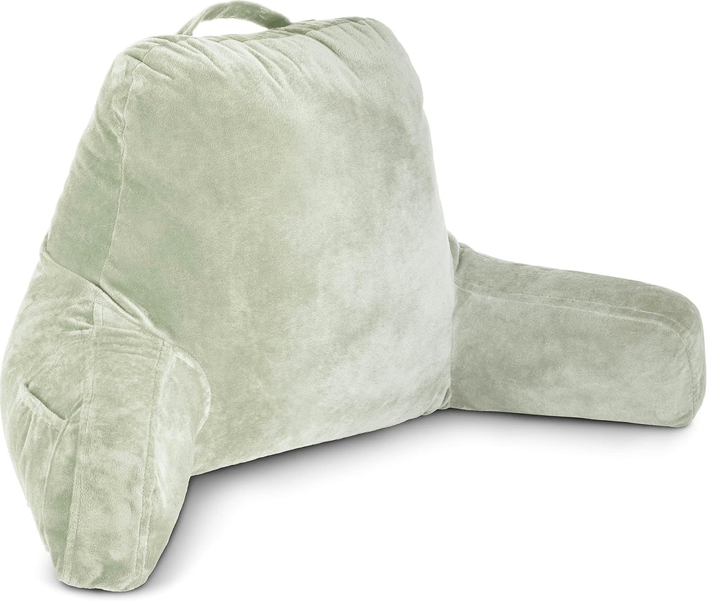 HusbandPillow Husband Pillow Reading Pillow with Arms - Standard Backrest for Sitting Up in Bed - Firm Support Bed Rest Pillow for Adults,…