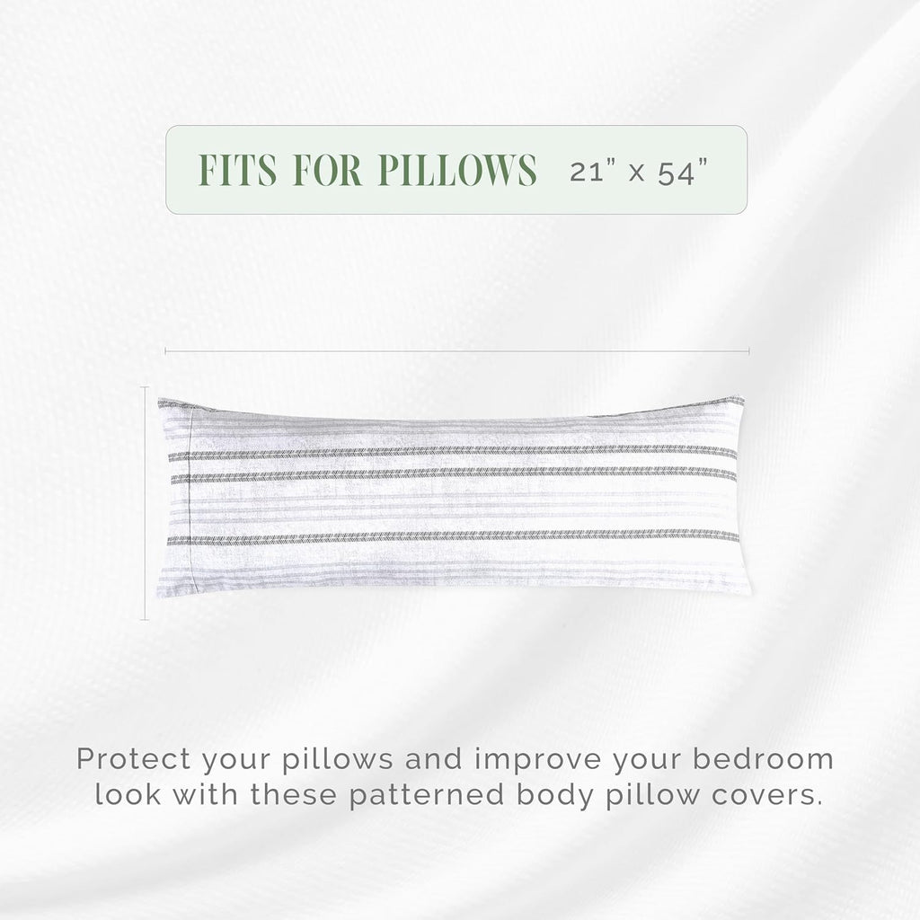 Elegantcomfort Elegant Comfort Ultra Soft 1-Piece Set Striped Print Pillowcases - 1500 Hotel Quality Microfiber, Soft and Smooth Hidden Zip…