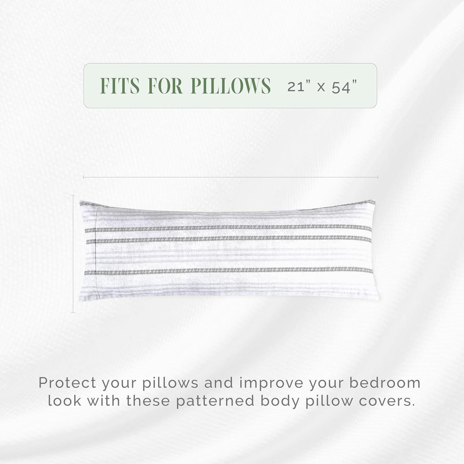 Elegantcomfort Elegant Comfort Ultra Soft 1-Piece Set Striped Print Pillowcases - 1500 Hotel Quality Microfiber, Soft and Smooth Hidden Zip…