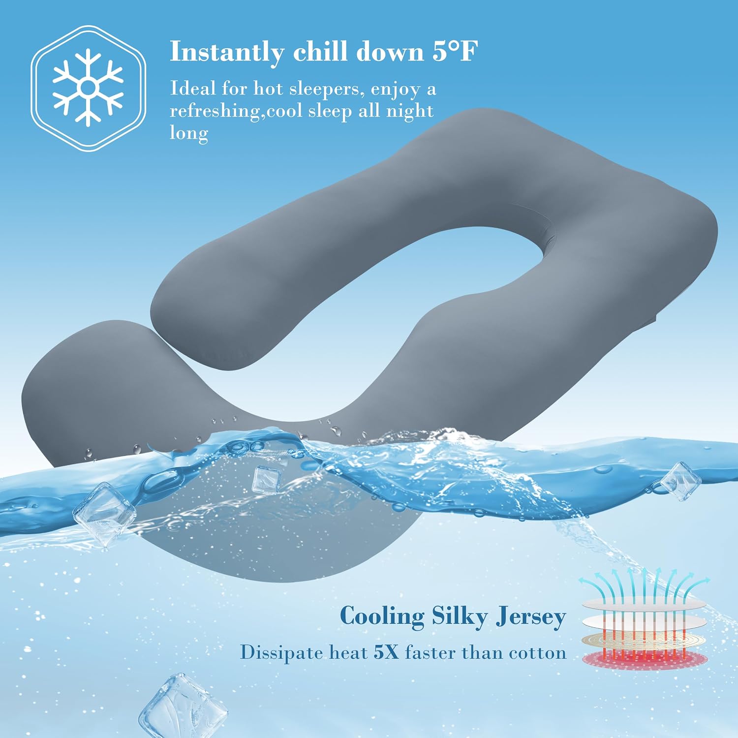 Cute Castle Cooling Cover Pregnancy Pillows, Soft U-Shape Maternity Pillow with Removable Cover - Full Body Pillows for Adults Sleeping…