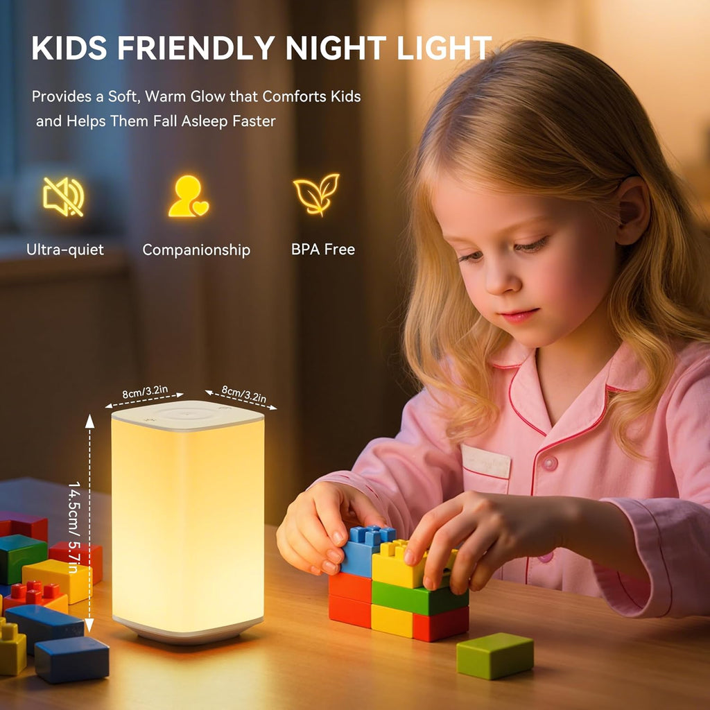 Auxmir Baby Night Light for Nursery, White 4000mAh Rechargeable Night Light with Remote & Touch Control, Dimmable Soft White Light, 256 RGB…