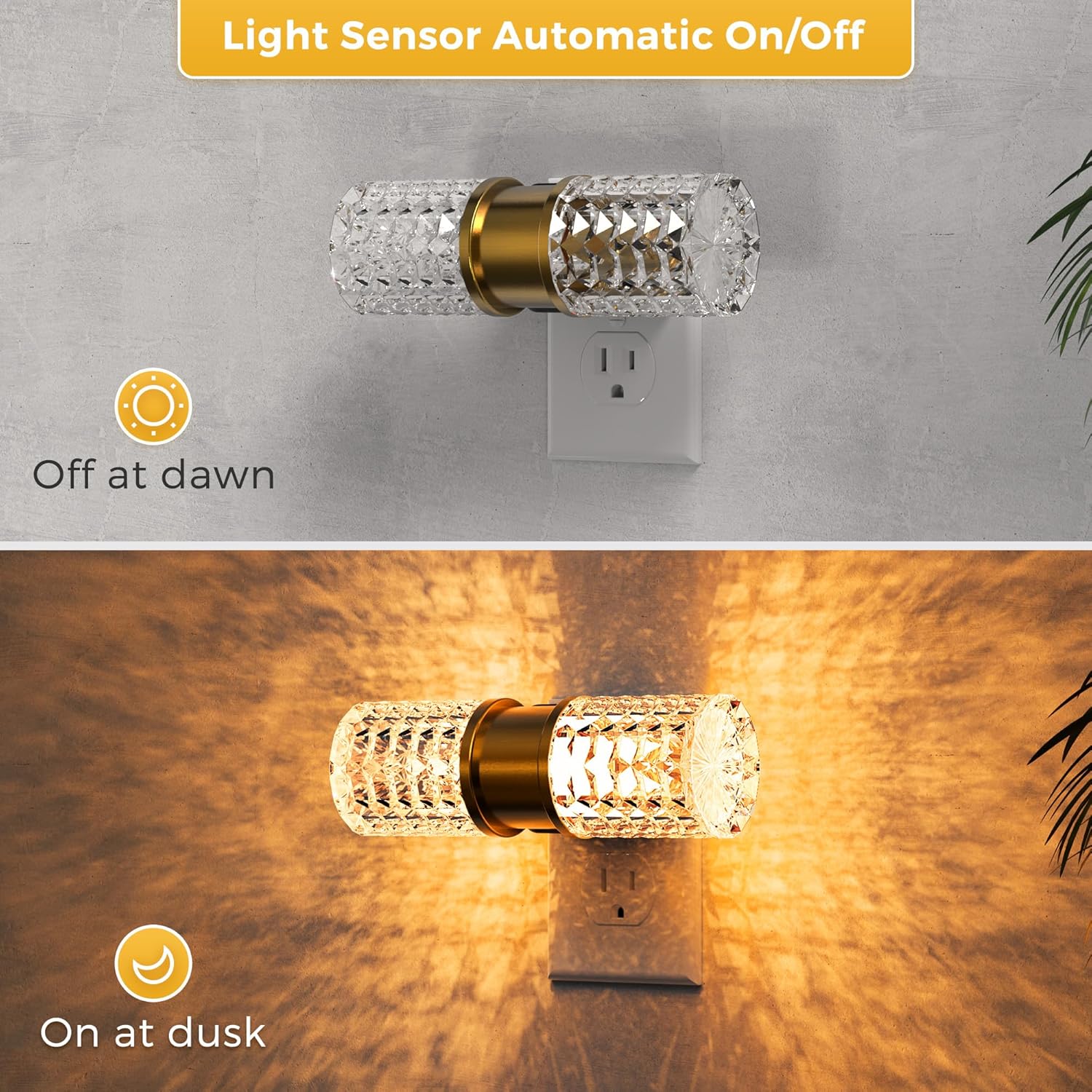 L LOHAS LED Night Light, Modern Night Lights Plug into Wall,2 Pack Amber-3000K-5000K Adjustable Color Temperature Night-Light, Dimmable…