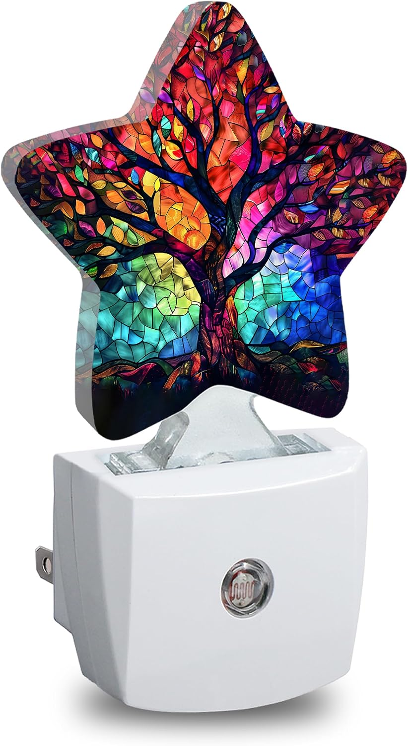 Tree of Life Star Night Light Plug in, Soft Glow Night Light for Kids Bedroom Nursery, Gentle Warm Light for Sleep, Compact Lamp for…