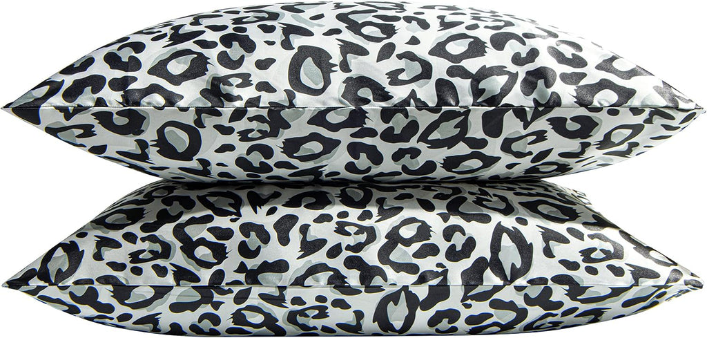 Ntbay 2 Pack Satin King Pillowcases for Hair and Skin, Luxurious and Silky Leopard Printed Pillow Cases with Envelope Closure, 20x36 Inches…