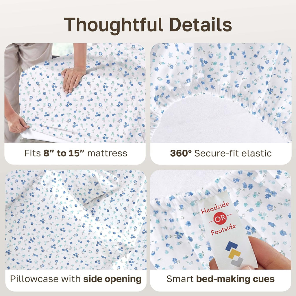 CaliforniaDesignDen California Design Den Soft Twin Size 100% Cotton Sheet Sets, 400 Thread Count Good Housekeeping Award Winner, Smooth Sa…