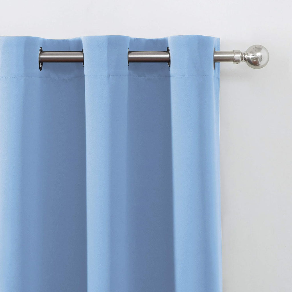 Lemomo Blackout Curtains 66 x 84 inch/Sky Blue Curtains Set of 2 Panels/Thermal Insulated Room Darkening Bedroom Curtains 84 inch Blue