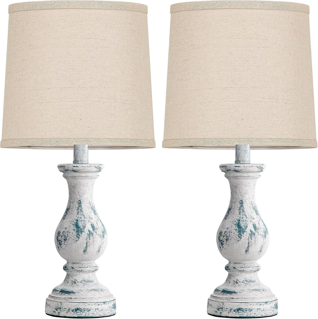Seealle Farmhouse Table Lamps Set of 2 - Rustic Lamp for Bedroom Living Room, 22" Boho Bedside Lamps for Night Stands End Table Office…
