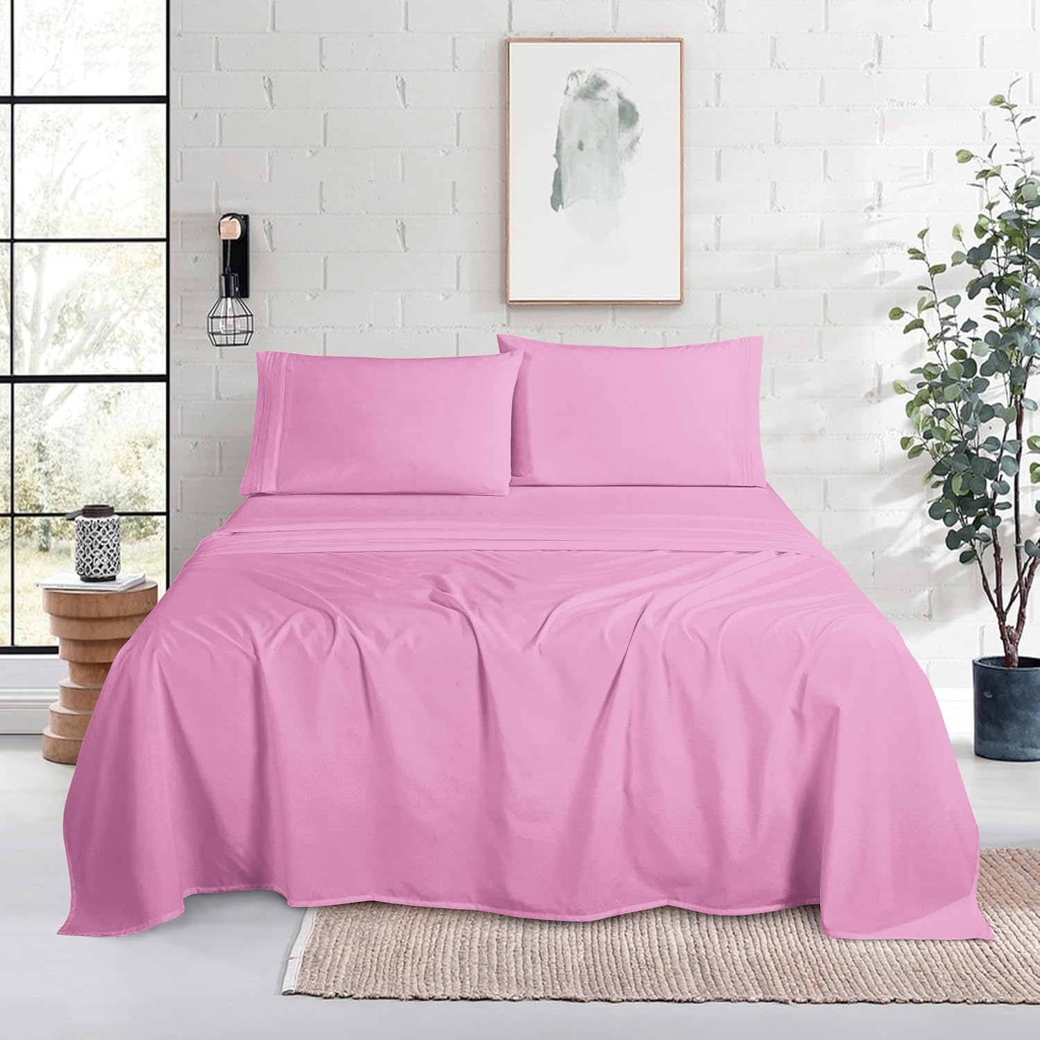 MocassiLuxuryBedding Mocassi Twin XL Size 4-Piece Bed Sheet Set - 1800 Hotel Quality Microfiber 18-24 Inches Extra Deep Pocket Fitted Sheet…