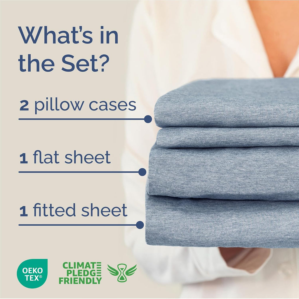 Full Size 4 Piece Sheet Set - Comfy Breathable & Cooling Sheets - Hotel Luxury Bed Sheets for Women & Men - Deep Pockets, Easy-Fit, Soft…