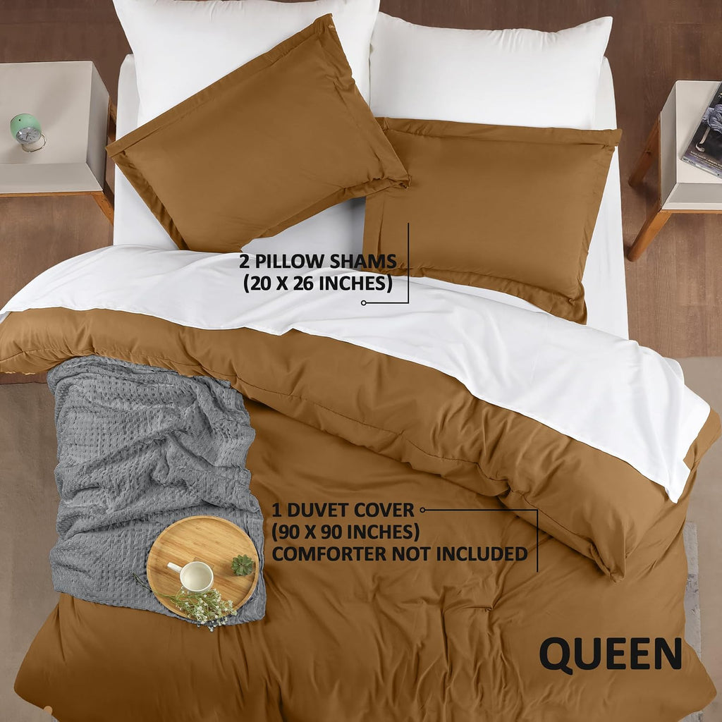 Utopia Bedding Duvet Cover Queen Size - 3 Piece with Zipper Closure - 1 Comforter Cover 90X90 Inches & 2 Pillow Shams 20X26 Inches…