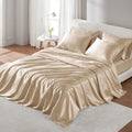 Madisonpark Madison Park Satin Sheets - Full Size, Luxurious Silky Bed Sheets, Elastic 14" Pocket Fits Up to 16" Mattress, Wrinkle-Free, So…