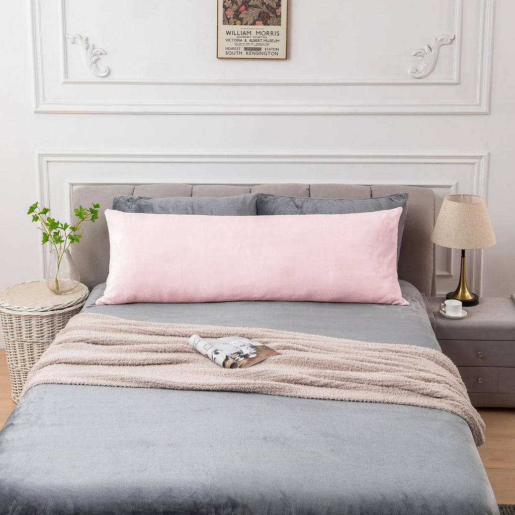 Bedelite Body Pillow Cover with Zipper Closure, Super Soft and Cozy Fuzzy Fleece Pillowcase 20 x 54 Inches, Luxury Fluffy Plush Long Body P…
