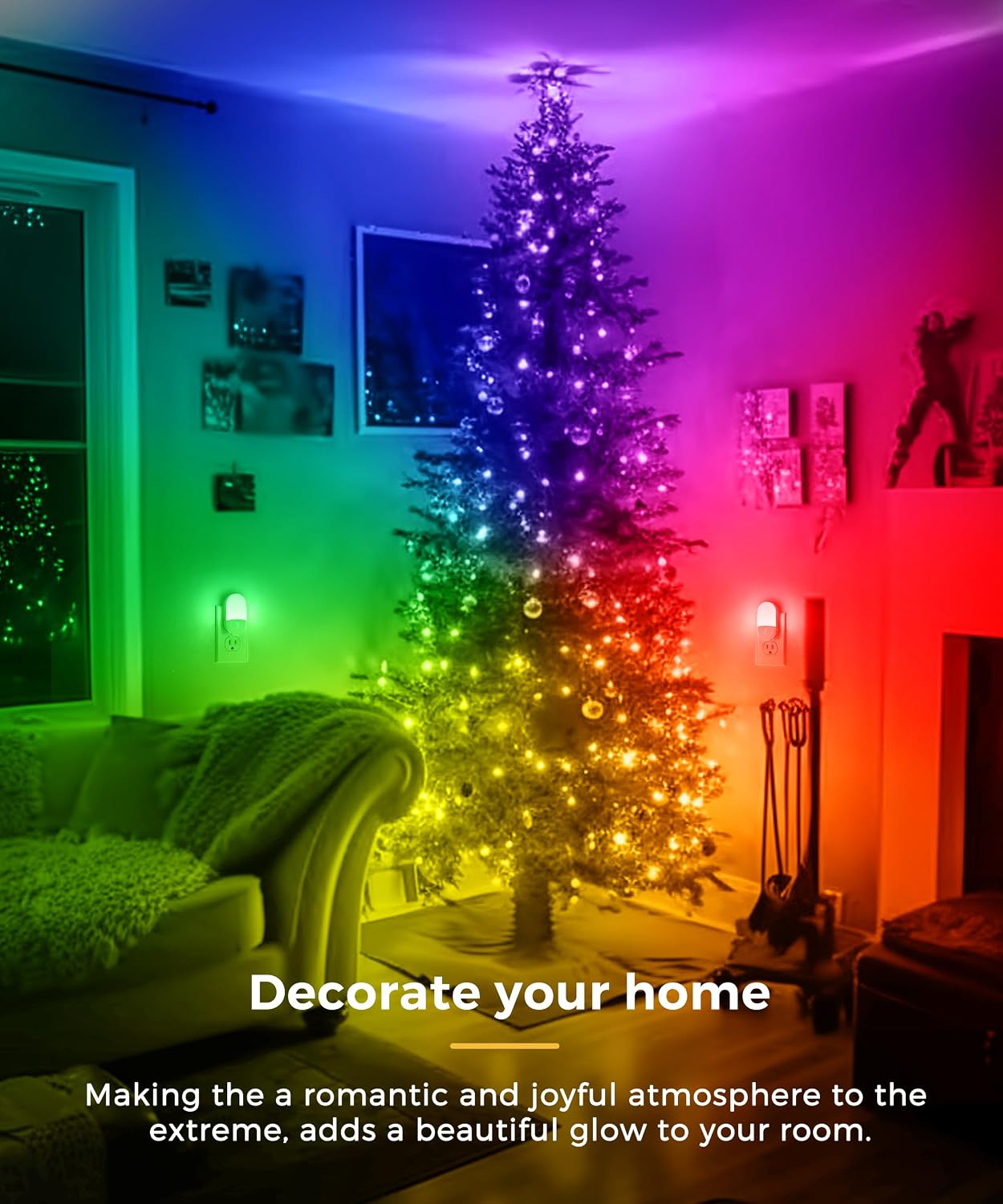 L LOHAS LED Night Light for Kids [2 Pack], 8-Color Changing Night Lights Plug into Wall, RGB LED Nightlights, Nightlight with Light…