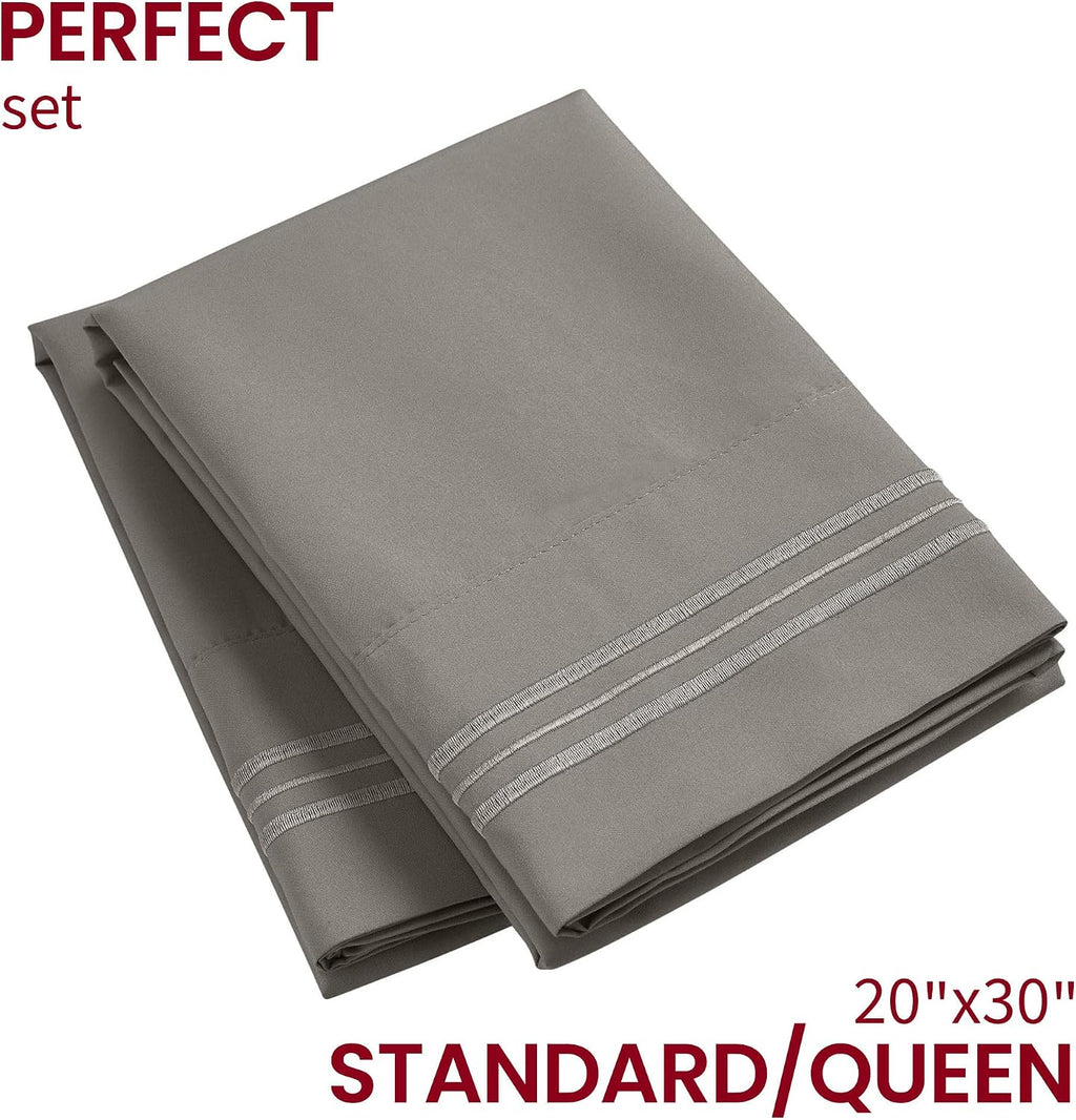 Mellanni Pillow Cases - Luxury, Extra Soft, Cooling Pillow Covers - 2 PC Iconic Collection Pillowcases - Envelope Closure (Standard/Queen 2…