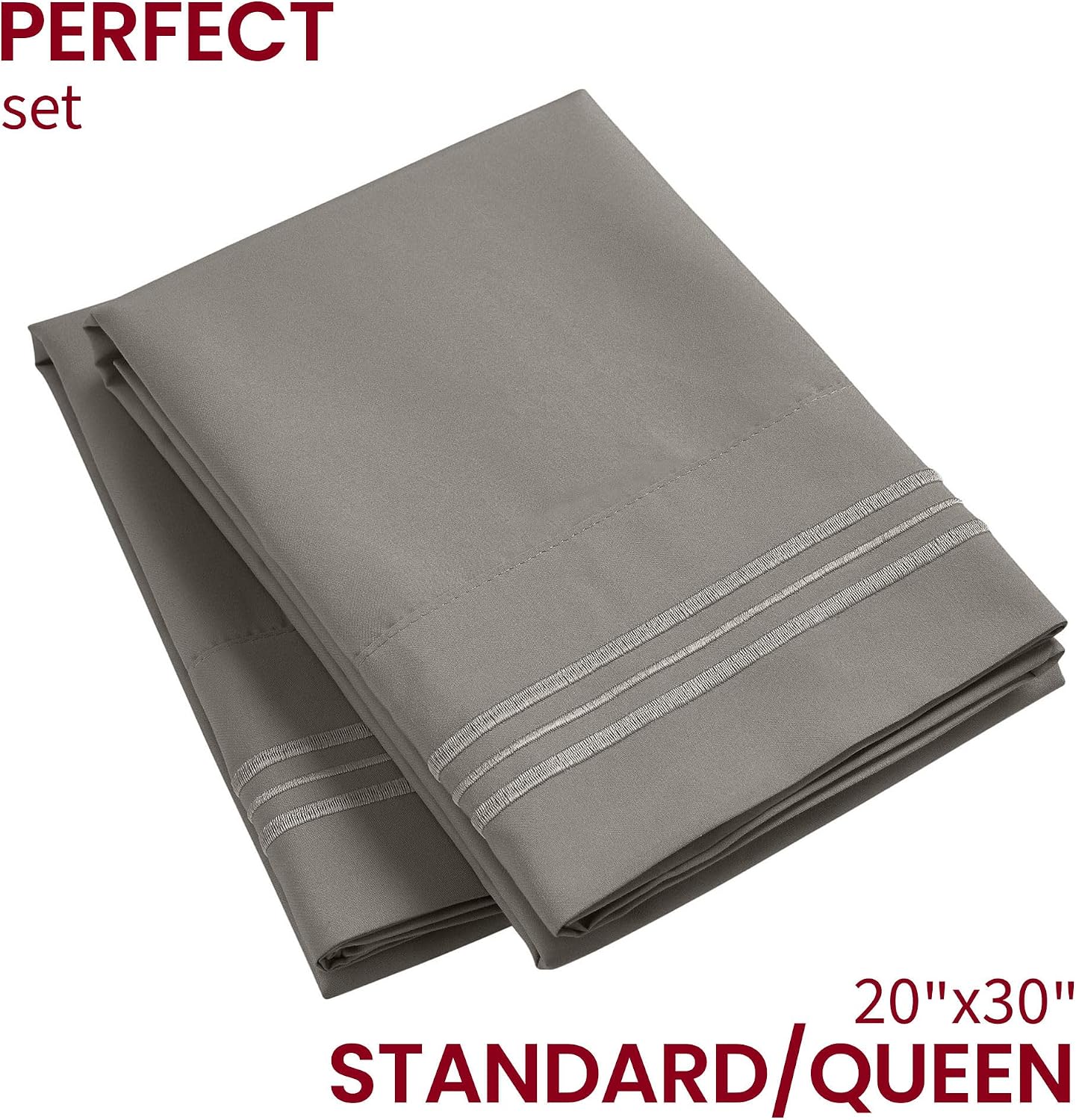 Mellanni Pillow Cases - Luxury, Extra Soft, Cooling Pillow Covers - 2 PC Iconic Collection Pillowcases - Envelope Closure (Standard/Queen 2…