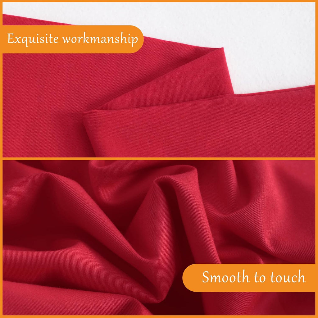 Ntbay Standard Cotton Pillowcases - Envelope Closure 20x26 Pillowcases Set of 2, Breathable and Soft Bed Pillow Cases, Red Cotton Red