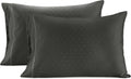 LaneLinen LANE LINEN Pillow Case Covers King, Set of 2, 100% Egyptian Cotton Sateen, Soft Cool & Smooth Pillow Cases - Swiss Dot - Charcoal…