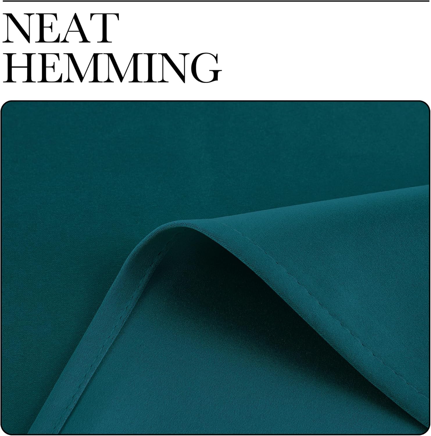 NICETOWN Teal Blackout Cafe Faux Silk Curtains for Small Windows, 42" Wide by 63" Long, 2 Panels, Rod Pocket Thermal Insulated Blackout…