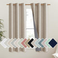 NICETOWN Oatmeal Thick Linen Blend 100% Blackout Curtains 63" Long 2 Panels Set for Bedroom, 42" Wide, Rustic Grommet Thermal Insulated…