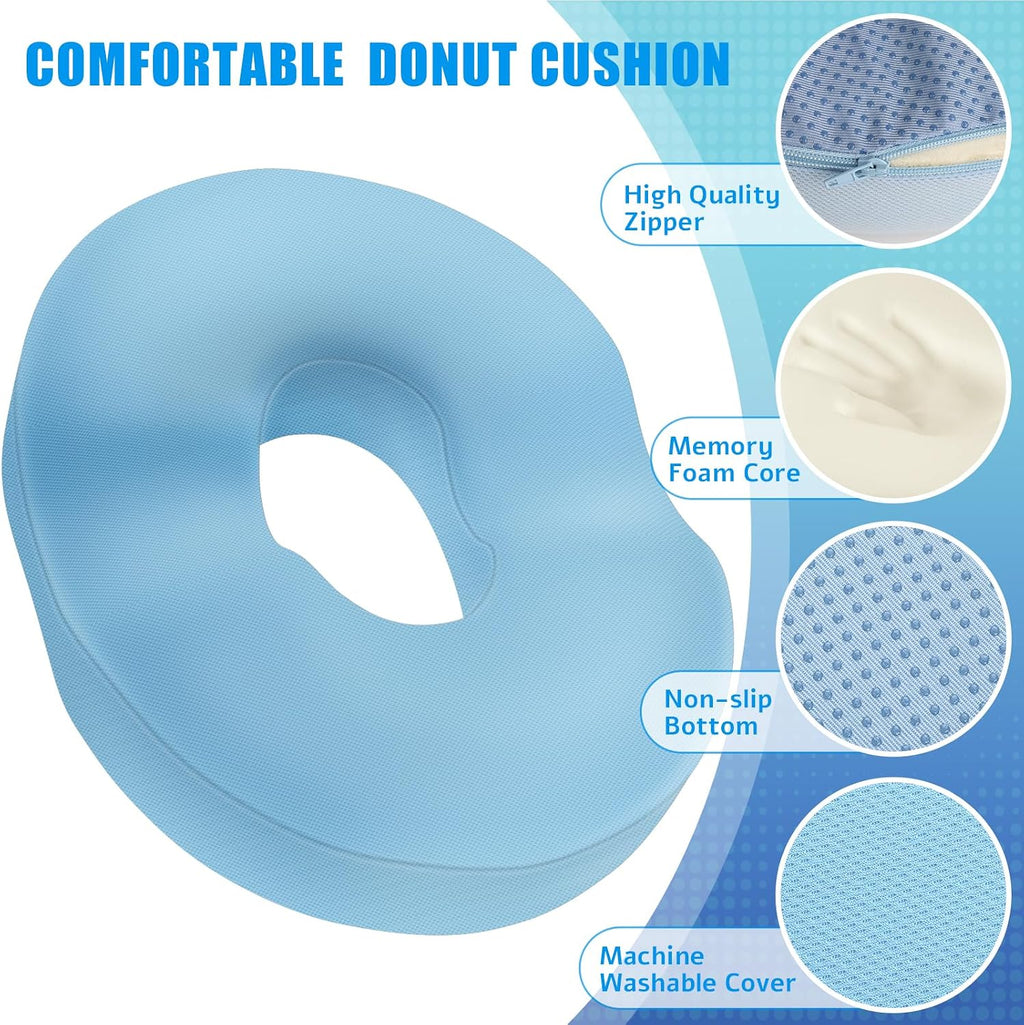 BlissTrends Donut Pillow Seat Cushion, Donut Chair Cushions for Postpartum Pregnancy & Hemorrhoids, Tailbone Cushion, Memory Foam Lifting Cush…