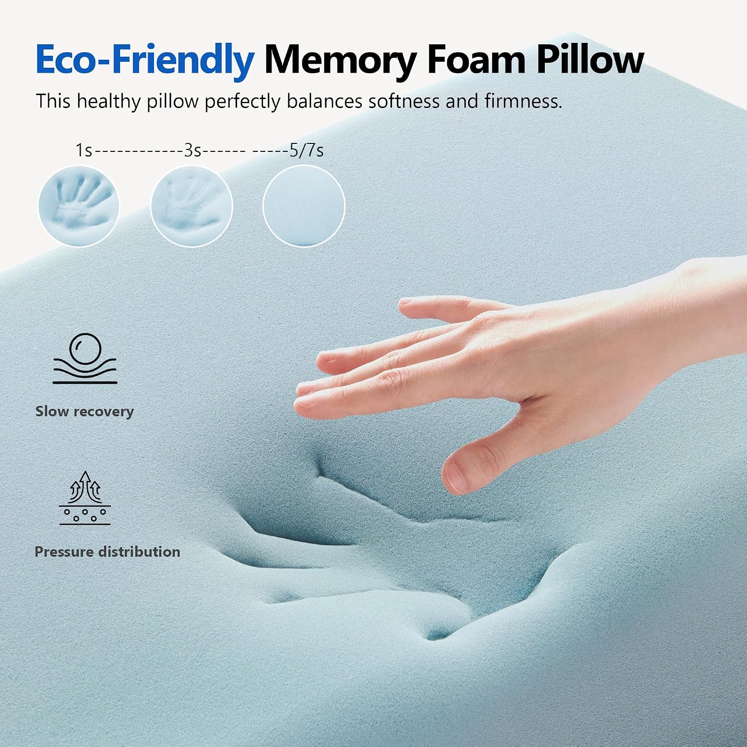 Nap Cervical Pillow for Neck, Memory Foam Pillow 3.94'' Medium Profile, Cooling Fabric for Sleeping, Ergonomic Contour Support for Sid…