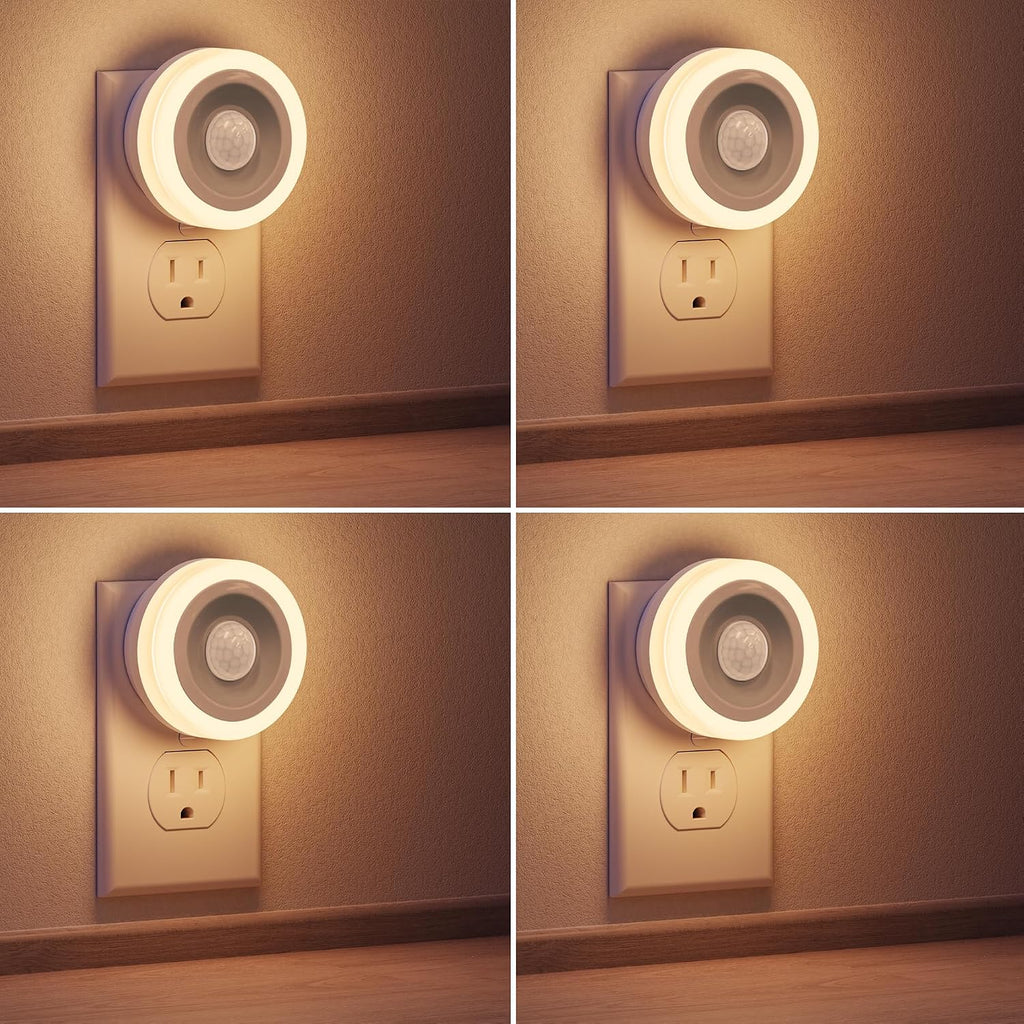 Briignite Motion Sensor Night Light, [4 Pack], Night Lights Plug into Wall, Auto On/Off Motion Activation Nightlight, Energy-Saving 0.6W…