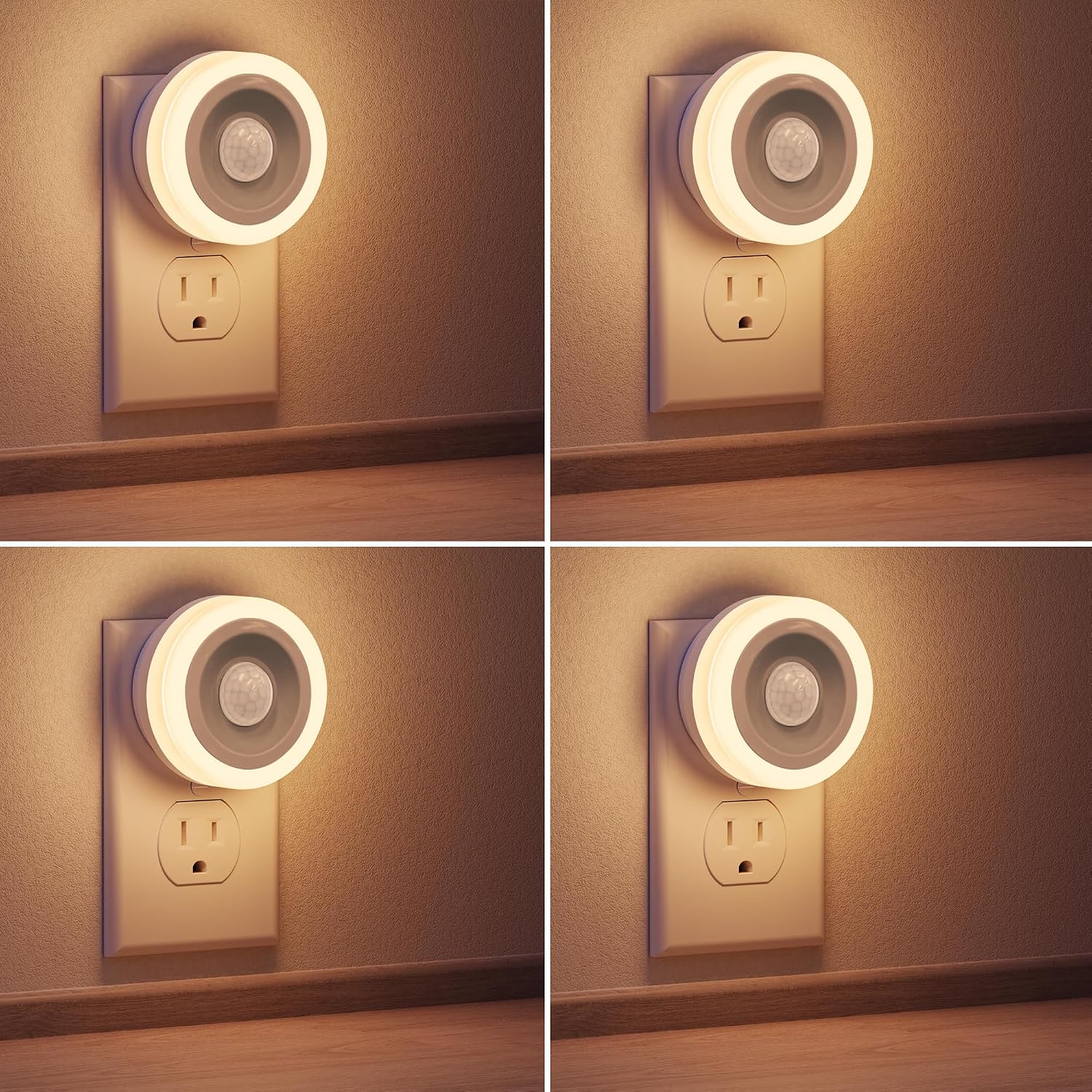 Briignite Motion Sensor Night Light, [4 Pack], Night Lights Plug into Wall, Auto On/Off Motion Activation Nightlight, Energy-Saving 0.6W…