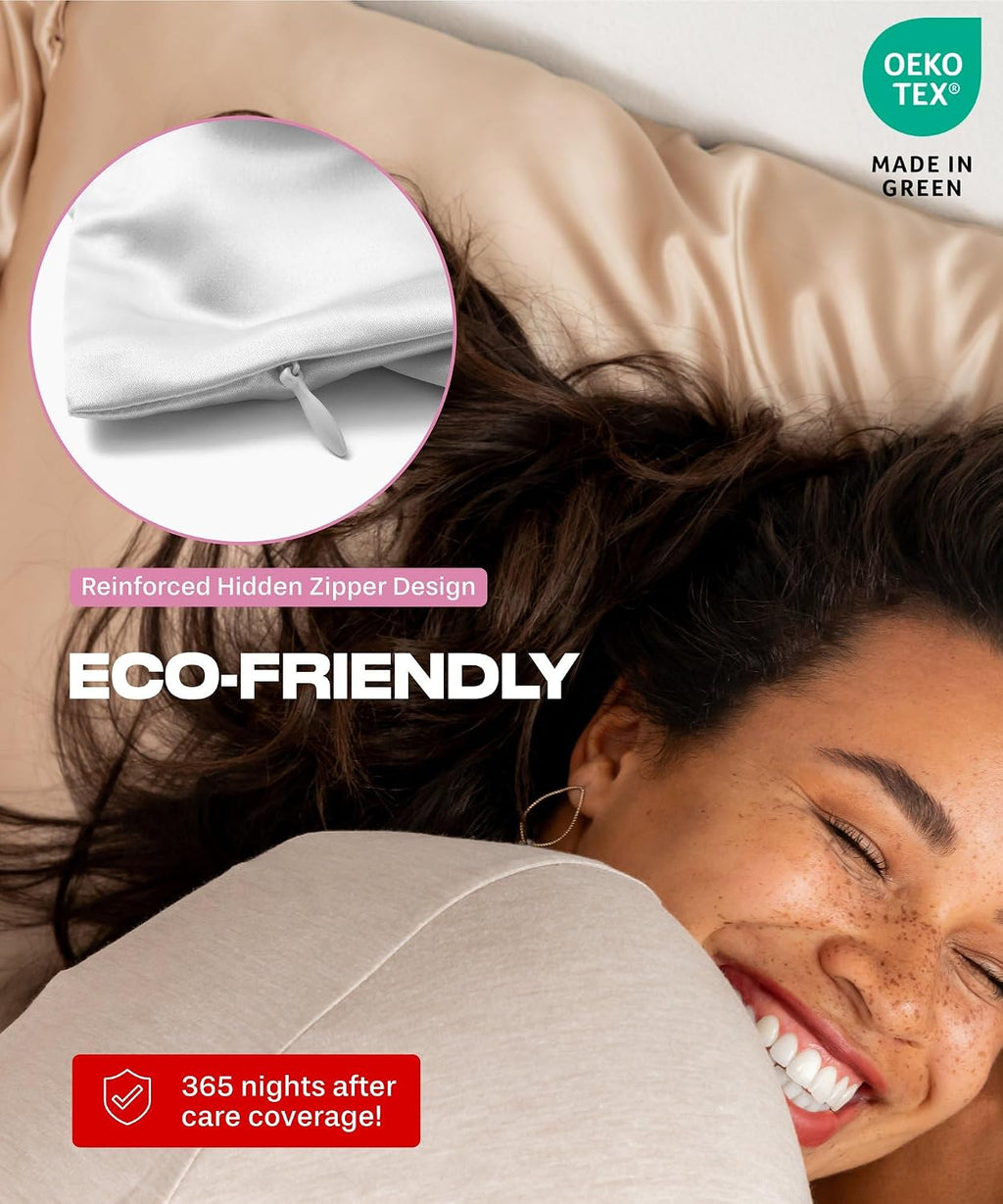 ColoradoHomeCo SUNDAYSILKSTM Silk Pillow Cases | 100% Mulberry Silk Pillowcase with Zipper, All Sides Real 22 Momme Grade 6A Silk, Standard…