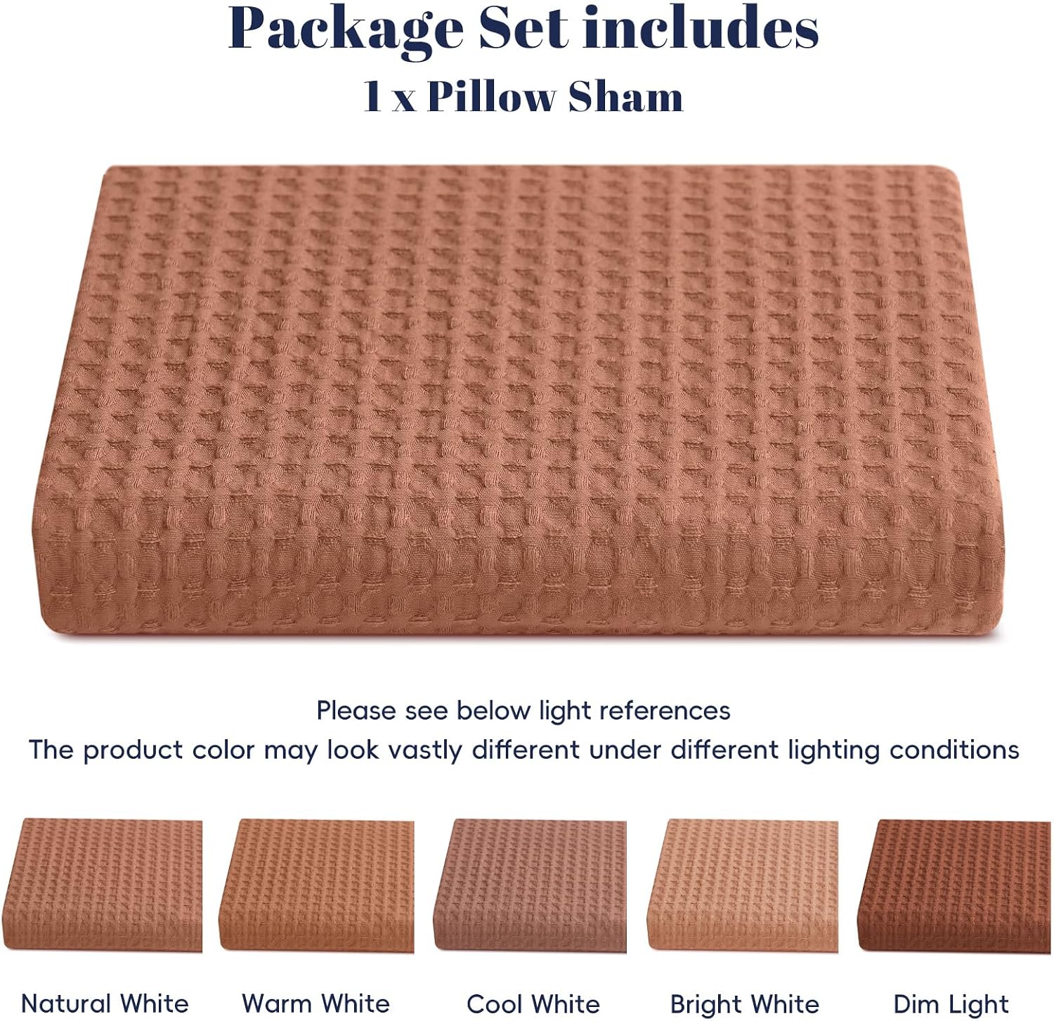 Phf Ultra Soft Waffle Weave Body Pillowcase with Zipper, No Insert, 1Pack 20" x 54" Pillow Sham, Breathable & Skin-Friendly Body Pillow cas…
