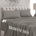 MocassiLuxuryBedding Mocassi Cal King Size 4-Piece Bed Sheet Set - 1800 Hotel Quality Microfiber 18-24 Inches Extra Deep Pocket Fitted Shee…