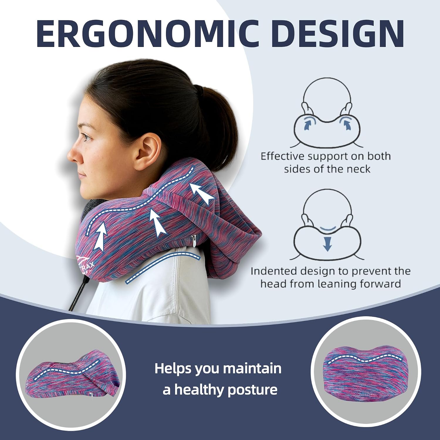 Travel Pillow with Extra Large Hood for Airplane Long Flights Privacy and Comfort Memory Foam with Skin-Friendly Cover for Road Trip…