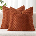 Miulee Throw Pillow Covers Soft Corduroy Decorative Set of 2 Boho Striped Pillow Covers Pillowcases Farmhouse Home Decor for Couch Bed Sofa…