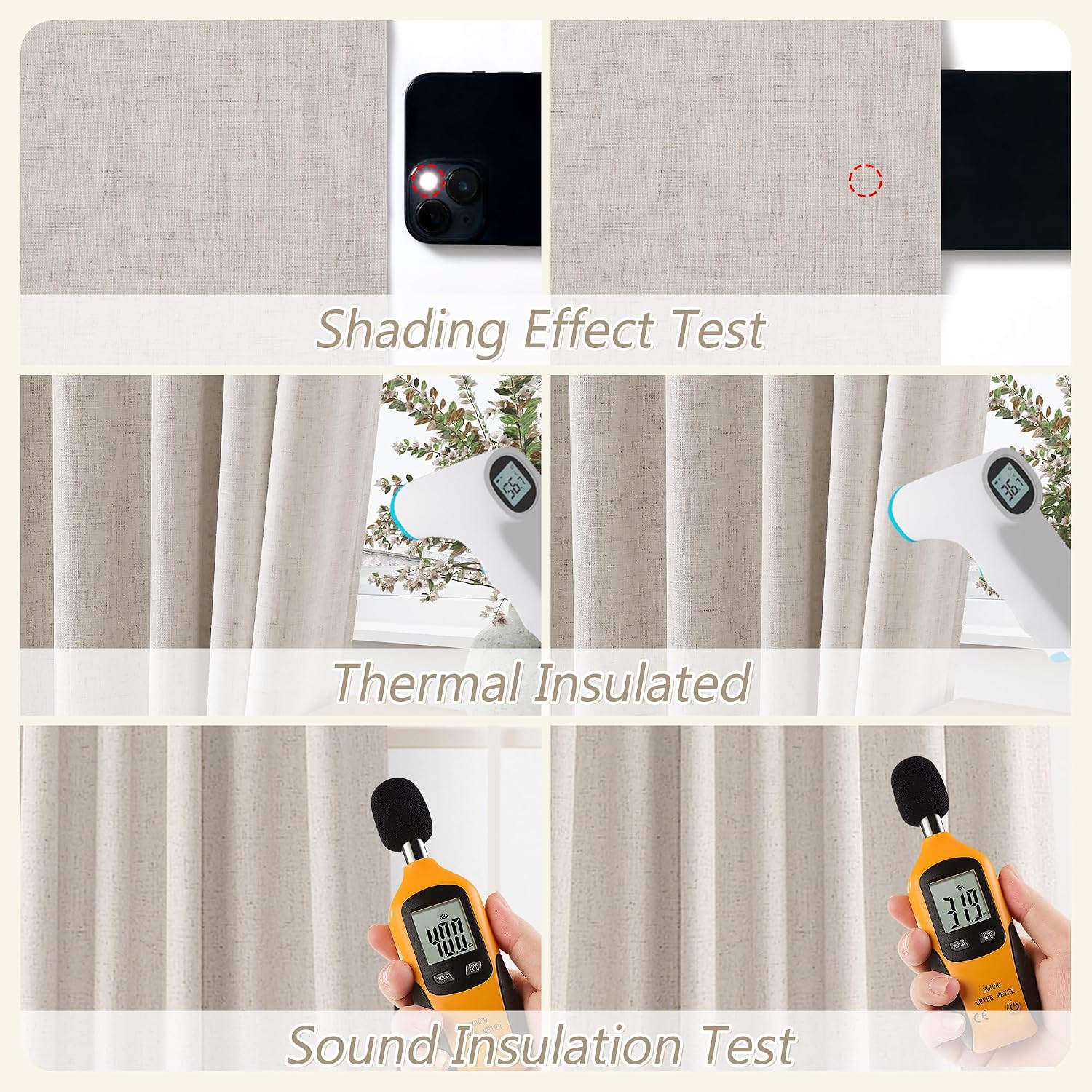 Guken 100% Blackout Curtains 102 Inch Length 2 Panels Set for Living Room Bedroom Back Tab Thermal Insulated Black Out Linen Drapes Room Da…