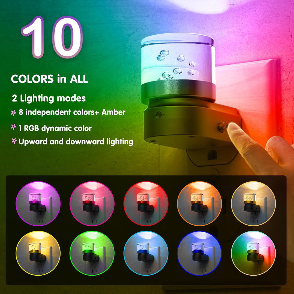 L LOHAS LED Night Light, Night Lights Plug into Wall, Color Changing Nursery Nightlight RGB with Dusk to Dawn Sensor, Nightlight Plug in…