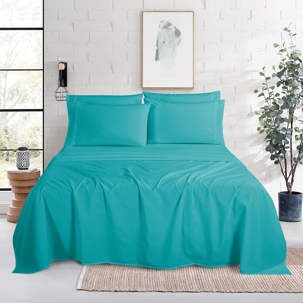 MocassiLuxuryBedding Mocassi Luxury 6-Piece Sheet Set, Ultra Soft 1800 Hotel Quality Microfiber Sheet Set, Fits Mattresses Up to 18 to 24 I…