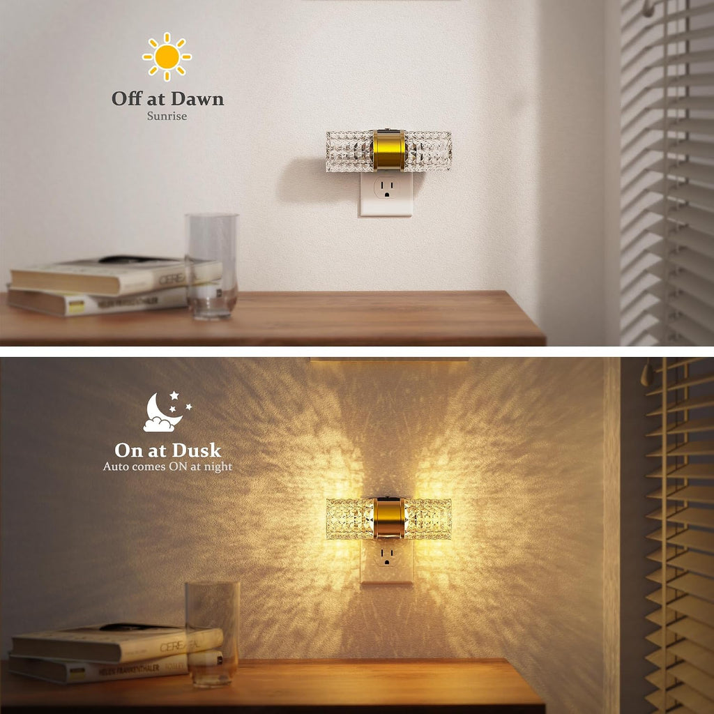 JandCase Night Light, Night Lights Plug into Wall,2 Pack Automatic LED Night Light with Adjustable Brightness, 3000K Plug in Night Lights…