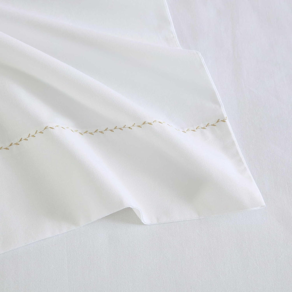 MarthaStewart Martha Stewart - Full Size Sheets Set, Crisp & Tailored Cooling Sheets with a Smooth Cotton Percale Lightweight Feel - Bed Sh…