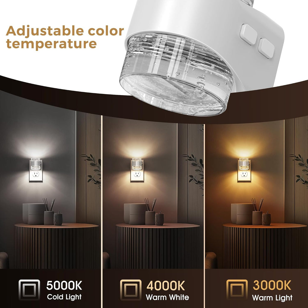 Llohasled L LOHAS LED Night Light, 3CCT Bubble Night Lights Plug into Wall,2 Pack 3000K/4000k/5000K Adjustable Night Light, Dimmable Nightli…