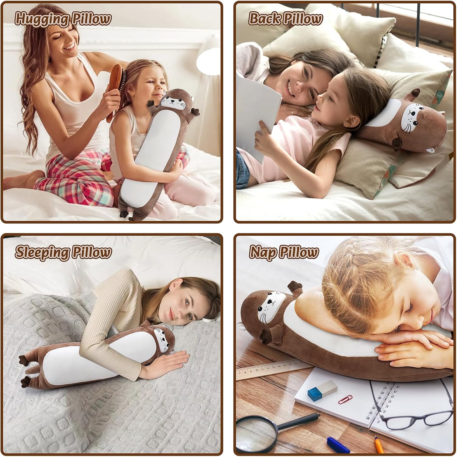Large Otter Stuffed Animal,20” Long Otter Plush, Cute Plushies Animals Body Pillow, Kawaii Big Plush Toys Animal Gifts, Anime Sleeping…
