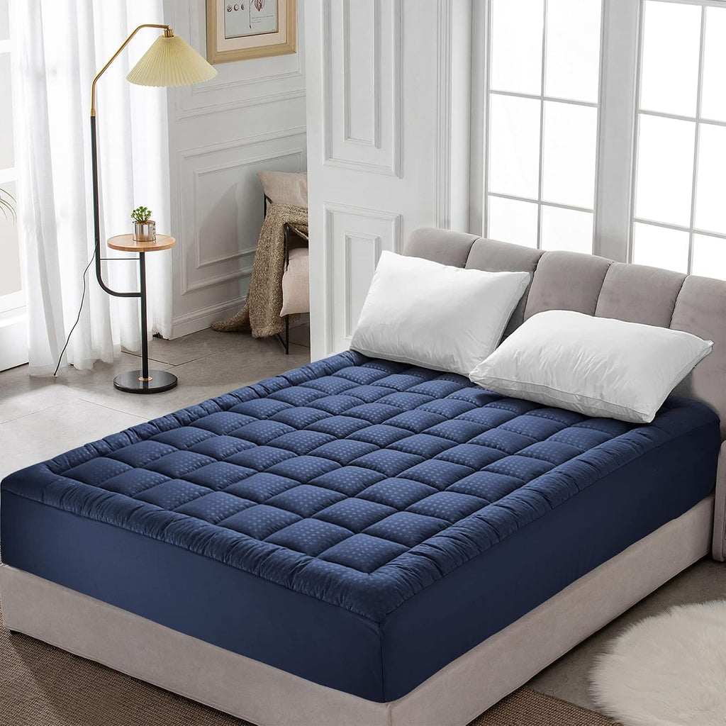 HYLEORY Twin XL Mattress Pad Quilted Fitted Mattress Protector Cooling Pillow Top Mattress Cover Breathable Fluffy Soft Mattress Topper…