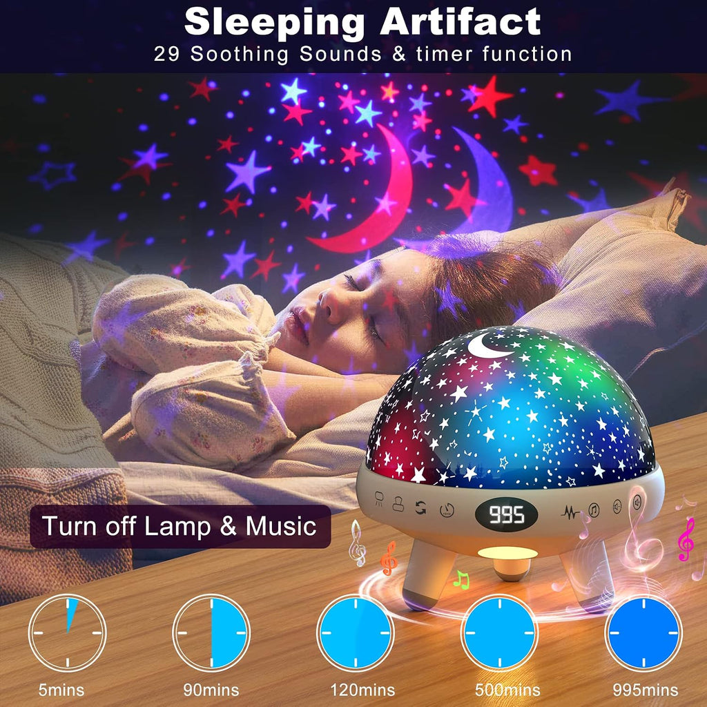 Yachance Kids Sound Machine with Night Light Projector,29 Soothing Sounds Baby Night Light Star Projector for Kids Room, White Noise Machine…