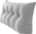 Peachwell Handmade Headboard Pillow- Triangular Wedge Support Large Bolster Cushion Headboard Backrest Pillow with Two Large Side Pockets…
