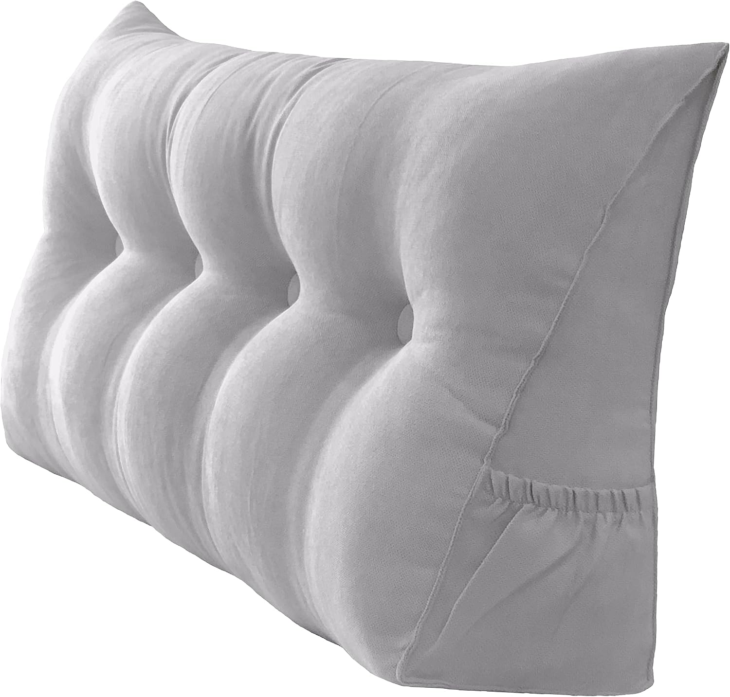 Peachwell Handmade Headboard Pillow- Triangular Wedge Support Large Bolster Cushion Headboard Backrest Pillow with Two Large Side Pockets…