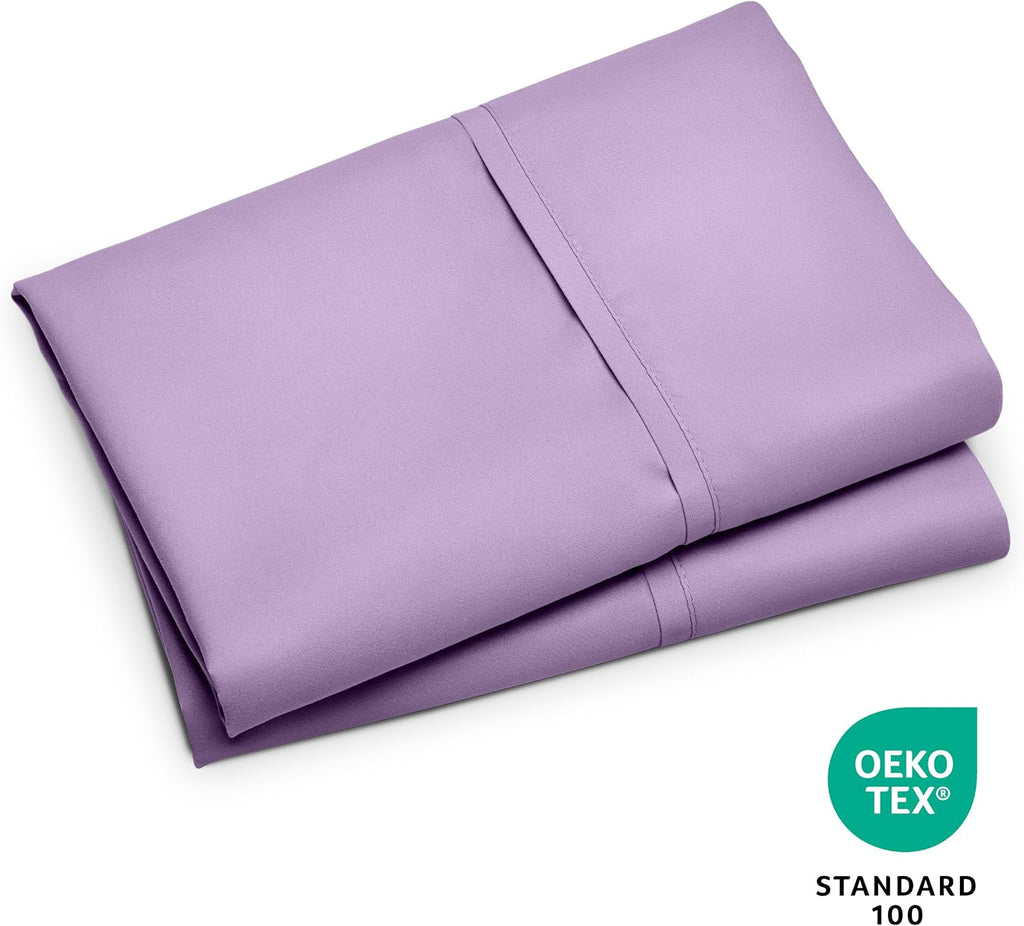BareHome Bare Home Microfiber Pillow Cases - King Size Set of 2 - Cooling Pillowcases - Double Brushed - Lavender Pillowcases 2 Pack - Easy…