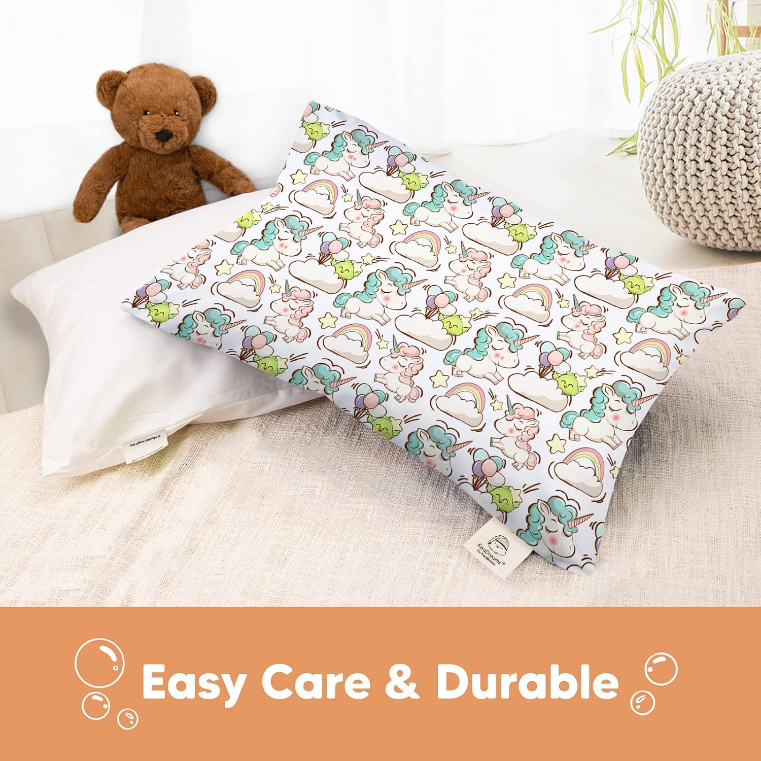 KeaBabies Toddler Pillowcase 13"x18" - Organic Cotton Toddler Pillowcase for Kids, Boys, Girls, Soft & Durable Cotton Cover for Miniature…