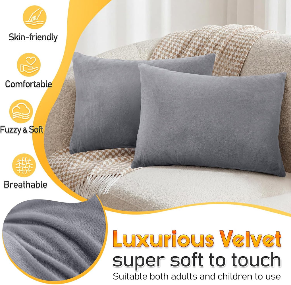 1 MIDDLE ONE 2 Pack Small Pillow, 16 X 12 Inches, Memory Foam Mini Pillow for Travel, Camping, Sleeping, Nap and Neck, Knee, Lumbar…