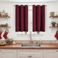 YoungsTex Short Blackout Curtains 40 Inch Length for Kitchen Window - Burgundy Thermal Insulated Drapes with Grommet Room Darkening for Bed…