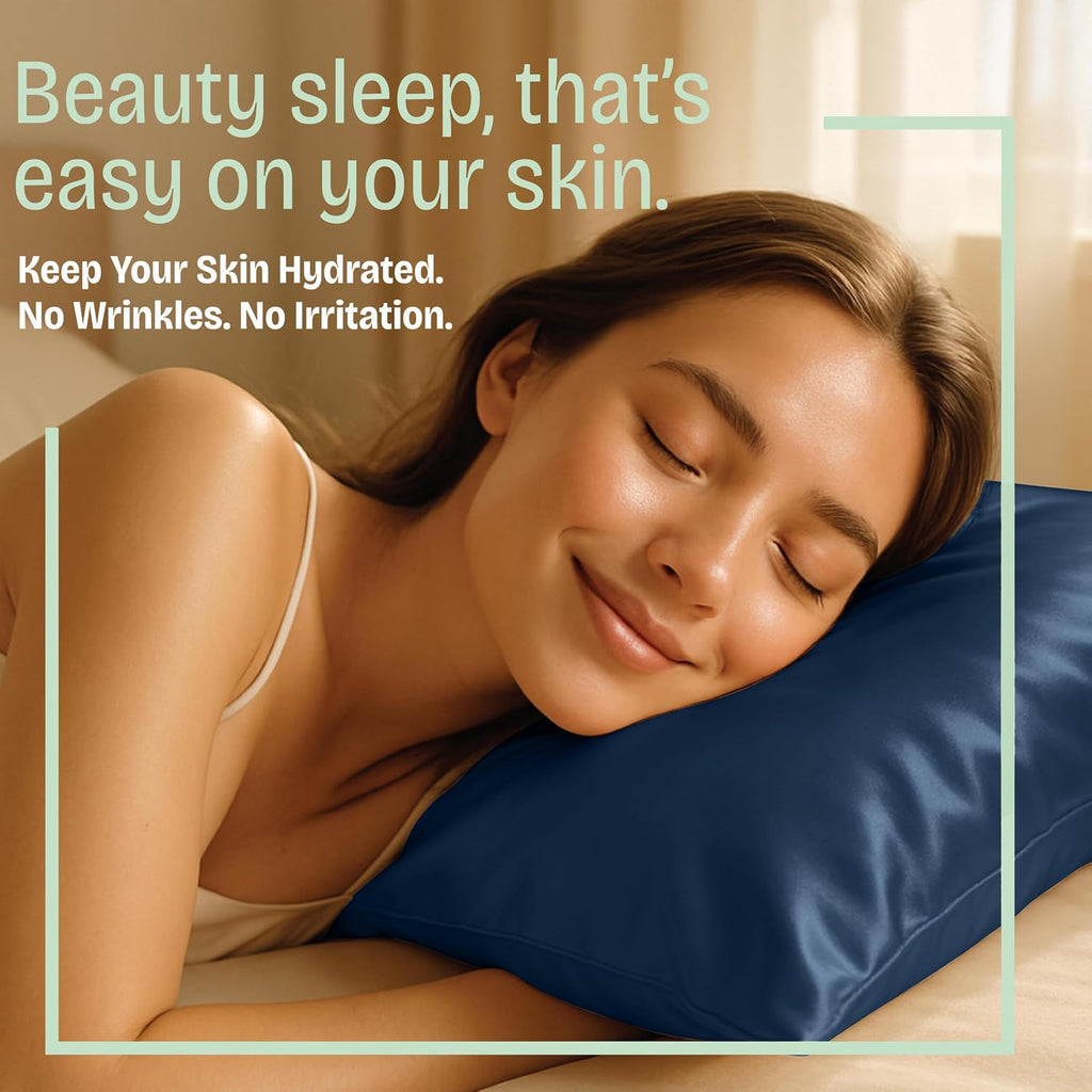 Blissford Satin Pillowcase with Zipper, for Hair and fabric comfort, Feels Soft and Cool Like a Silk Pillowcase, Satin Pillow Cases 2…