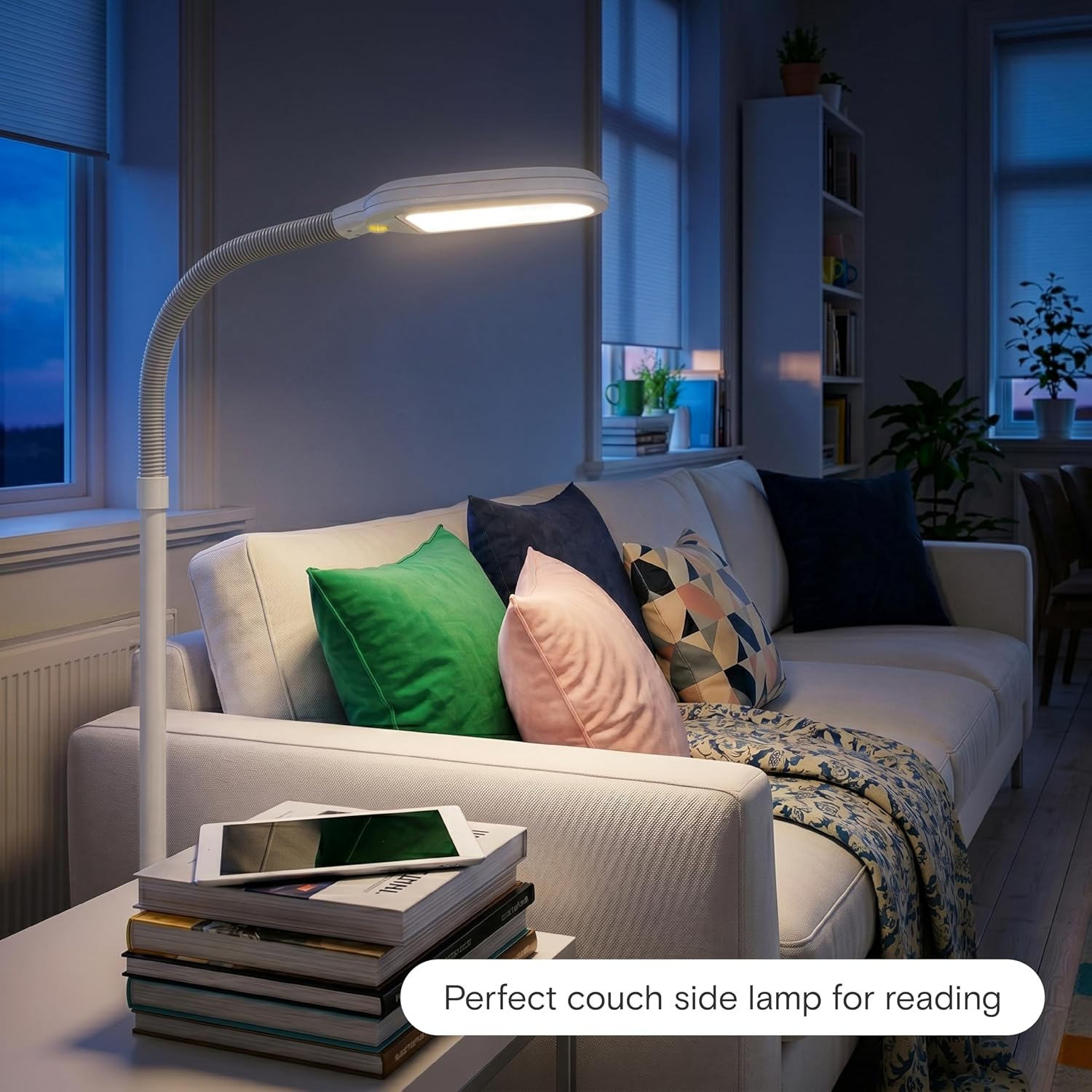 Brightech Litespan - Bright LED Floor Reading Lamp for Over Chair Crafts and Reading, Estheticians' Light for Lash Extensions, Adjustable S…