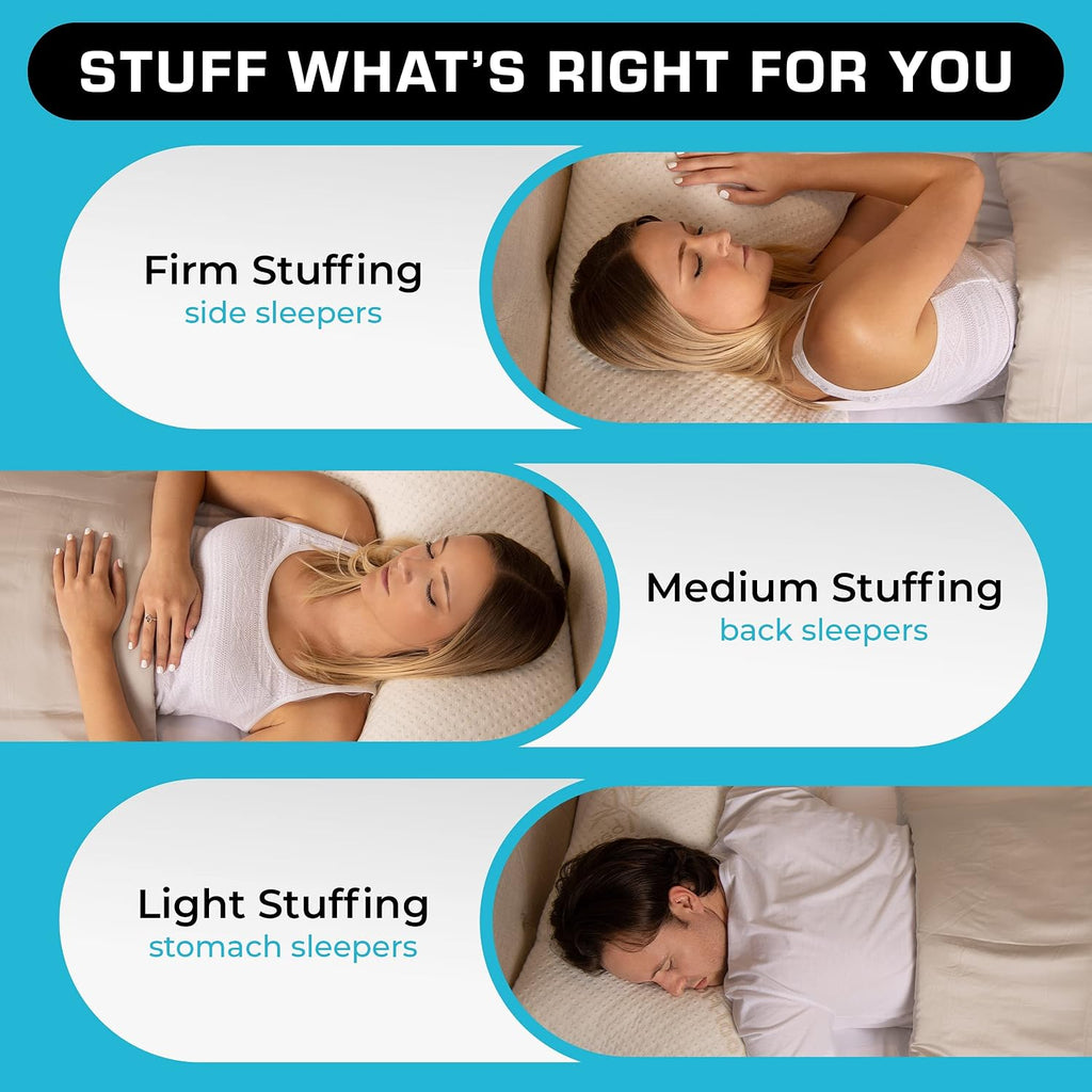 Xtreme Comforts Standard Bed Pillow for Sleeping | Adjustable Shredded Memory Foam Pillows with Removable Cooling Cover | Fluffy Pillows…